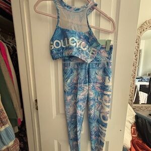 SoulCycle Blue and Pink Activewear Set
